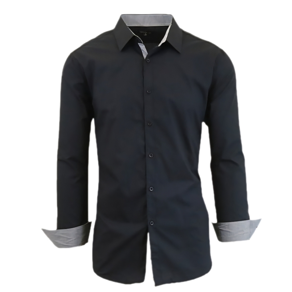 Galaxy by Harvic Mens Long Sleeve Solid Slim Fit Dress Shirts, 2 Pack XL - Picture 2 of 7